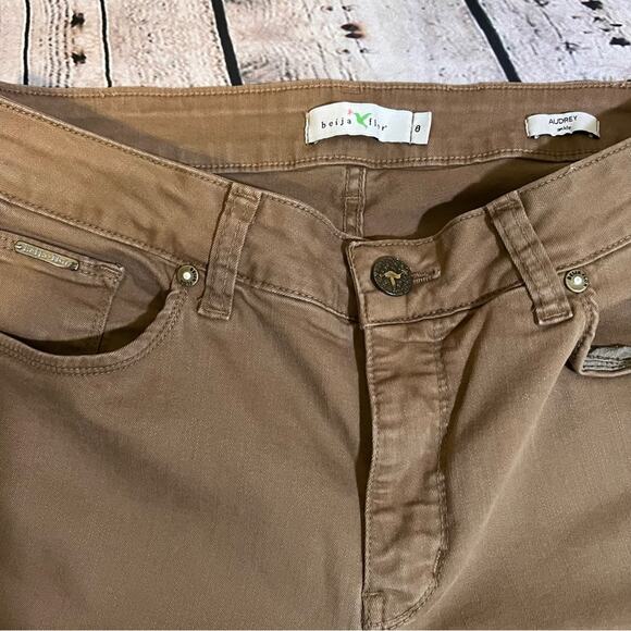 Beija Flor Audrey Ankle Pants Tan Size 8 - Picture 3 of 8